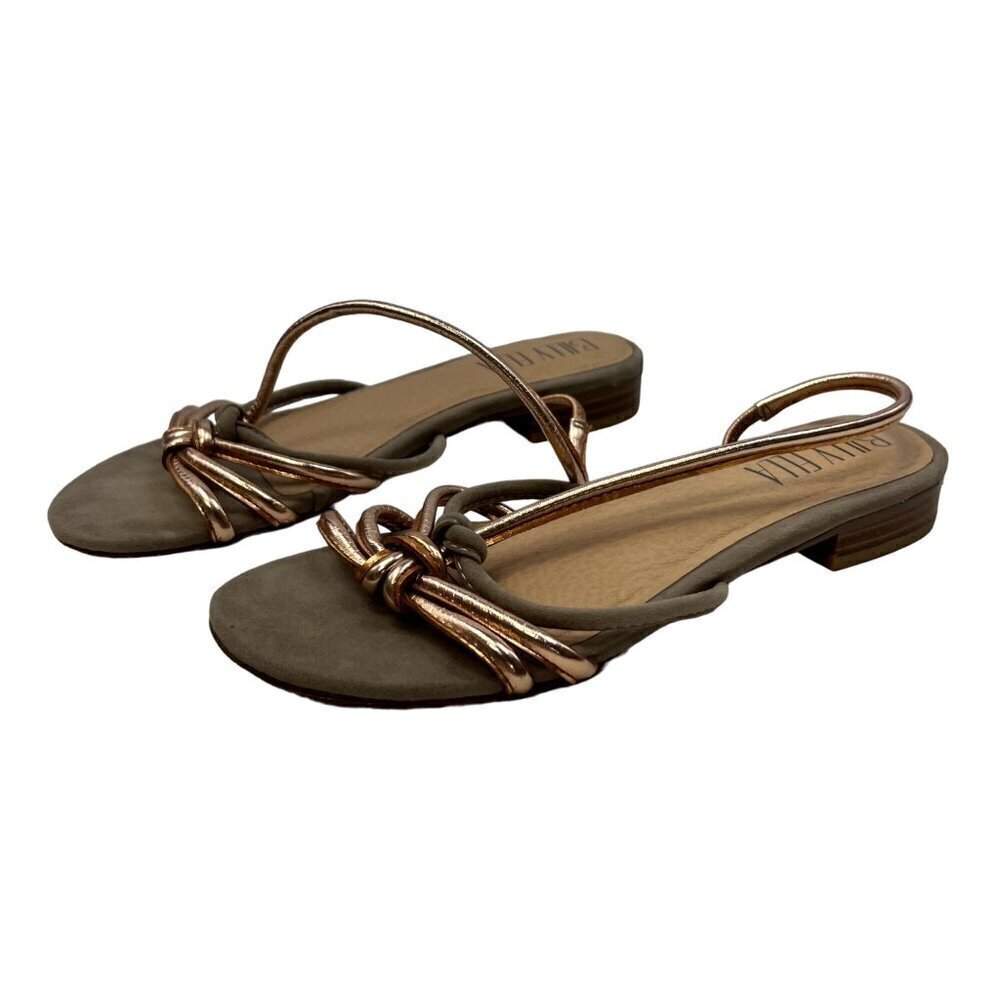 Anthropologie Billy Ella Women's Rose Gold/Stone Dressy Strappy Sandals Size 7